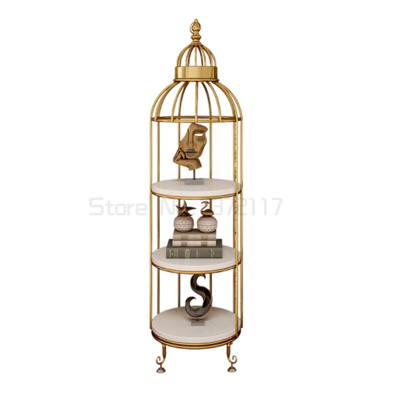 

Nordic birdcage flower rack living room shelf corner landing multi-storey storage rack display rack