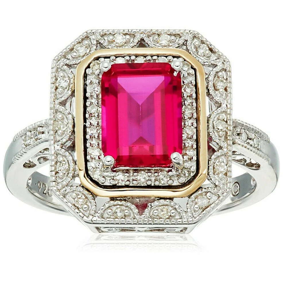 Женское серебряное и позолоченное Ювелирное кольцо с зелеными кристаллами в