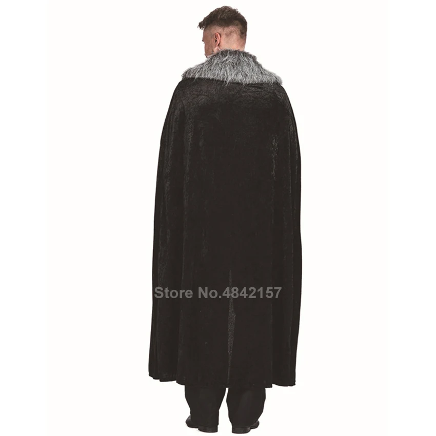 Роскошный меховой воротник на Хэллоуин средневековый косплей для мужчин