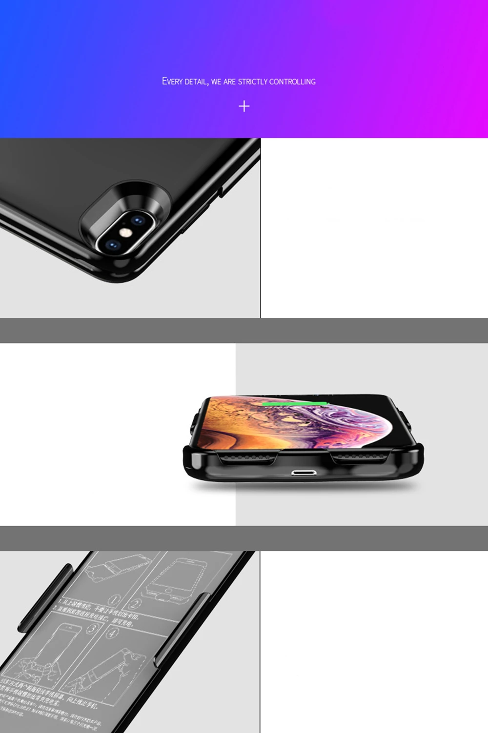 Чехол для аккумулятора для iphone XS Max XR, внешний аккумулятор, чехол для iphone 6, 6s, 7, 8 Plus, 8000 мАч, чехол для зарядного устройства