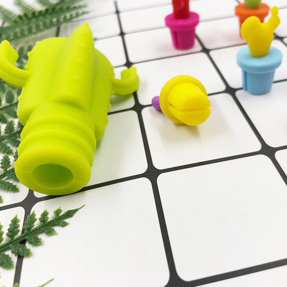 Силиконовая пробка для винной бутылки амулеты набор 1 большой кактус и 6 разных