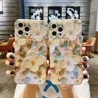 luxury fashion laser flowers daisy phone case for iphone 13 pro max 12 mini 11 x xr xs max 7 8 plus se2020 soft shockproof cover