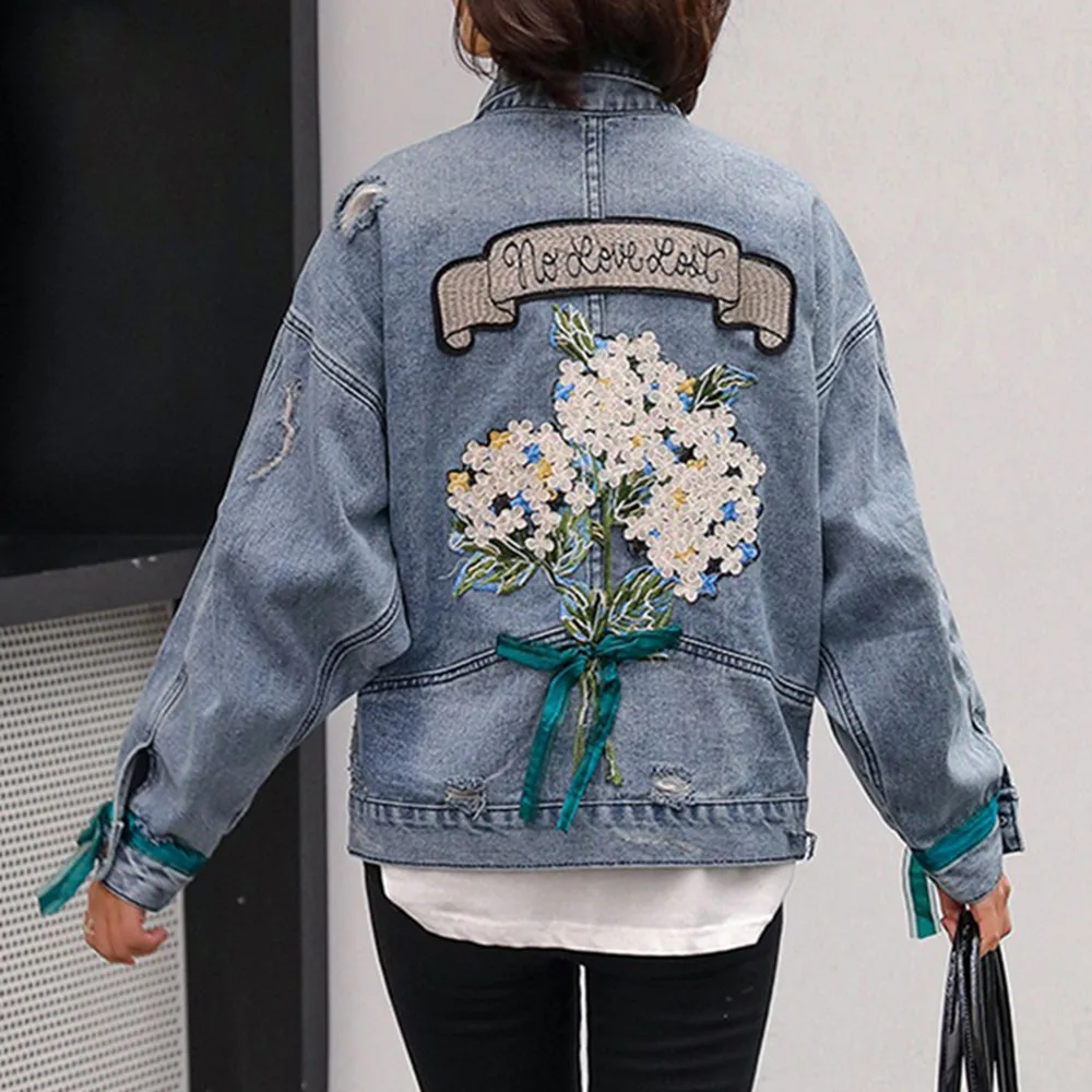 Джинсовые куртки новинка весны 2020 корейские свободные женские джинсовые с