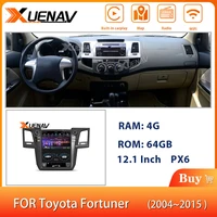 xuenav 2din android car stereo for toyota fortuner 2015 12 1 gps navigation touch screen player multimedia radio player