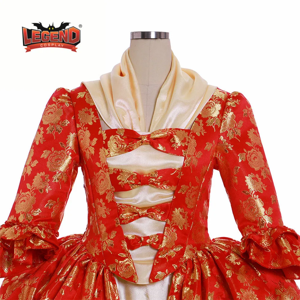 Marie Antoinette Gown Dress Rococo 18th Century red floral gown dress rococo french for lady | Тематическая одежда и