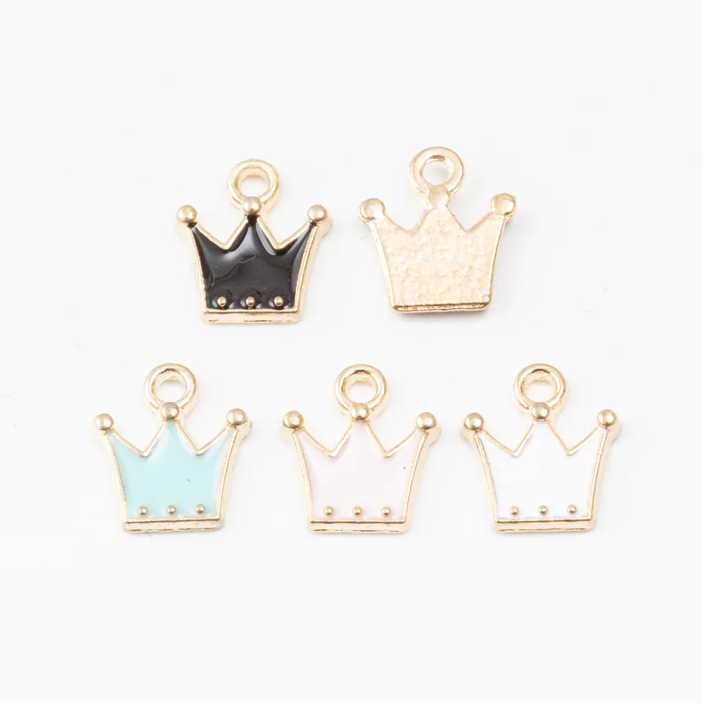 

4pcs/Lot New Arrival Enamel Plated Color Zinc Alloy Royal Crown Charms Pendant DIY Handmade Craft For Jewelry Making