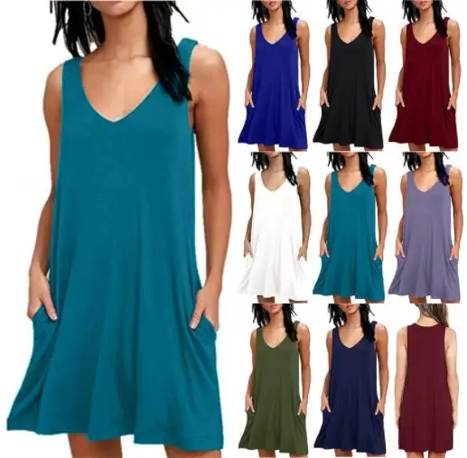 Высокое качество модное женское черное синее платье летнее повседневное