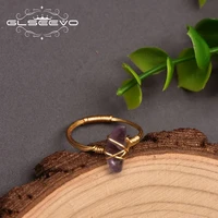 glseevo natural handmade irregular purple crystal ring women birthday party exquisite personalized gift jewelry gr0284f