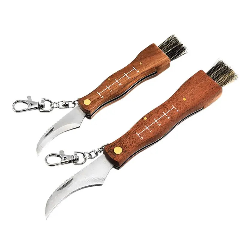 

Mini Camping Mushroom Knife Rosewood Handle Outdoor Hunting Survival Multifunction Folding Self-defense Hand Tools