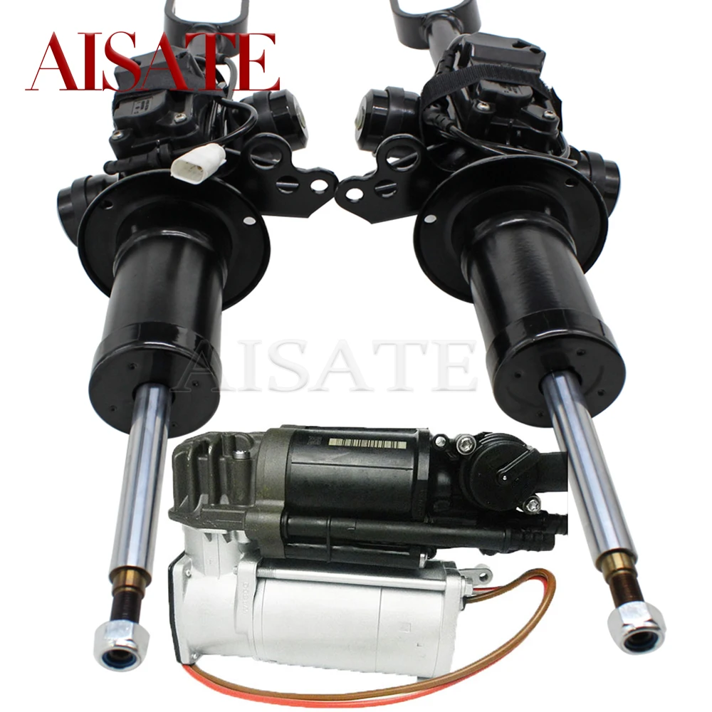 

Pair Front Left & Right Air Suspension Shock Strut + Compressor Pump For BMW F07 535i 550i GT 740i 740li 37206864215 37116863115