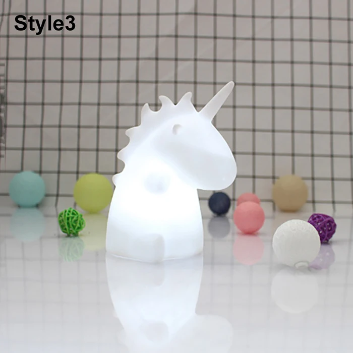 Style3 Светодиодный светильник из смолы с изображением единорога из мультфильма Novetly, светильник для детской комнаты, декор для спальни, ночник, светильник с изображением животных, Звездный светильник, рождественский подарок для детей - Цвет: Style3