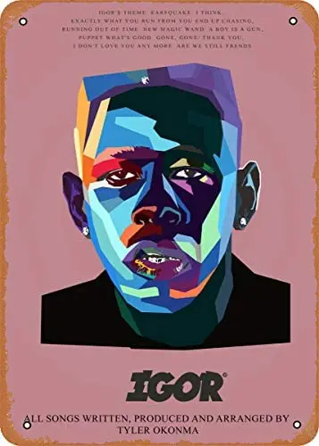 

WPAP Pop Art Tyler The Creator igor Plaque Poster Metal Tin Sign 8" x 12" Vintage Retro Wall Decor