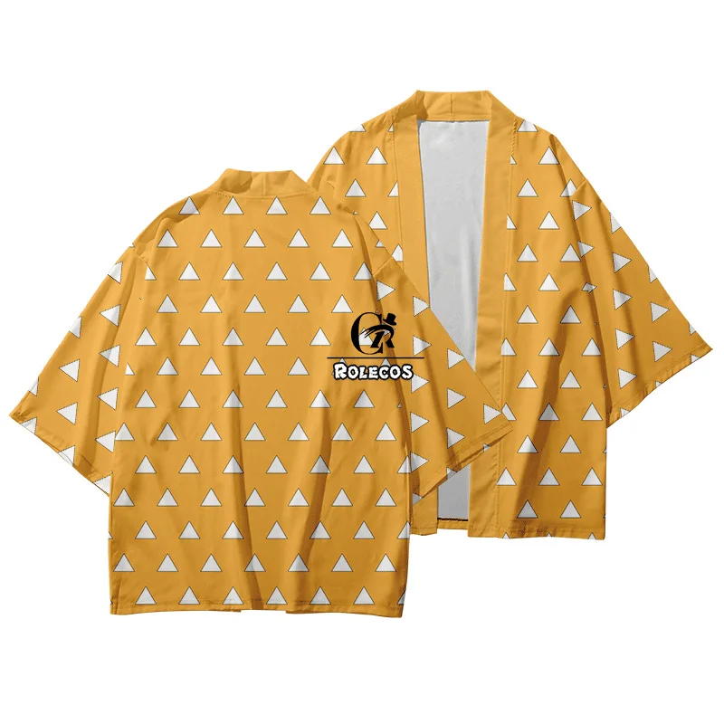 ROLECOS аниме Demon Slayer Yukata Kimetsu no Yaiba Косплей Костюм Кимоно пальто костюм Kamado Tanjirou |