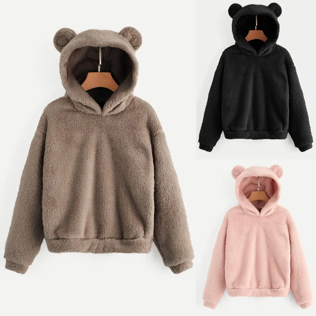 Женская Толстовка Sudaderas флисовая толстовка с длинным рукавом теплая капюшоном в