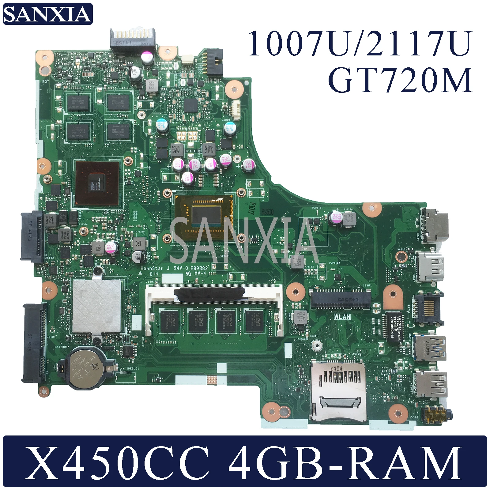 Материнская плата KEFU X450CC для ноутбука ASUS X450C оригинальная материнская 4GB RAM 1007U/2117U