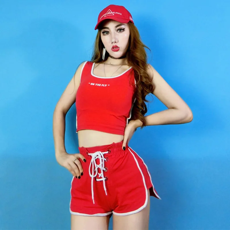 

SexyStage Outfit Women Bar Female DJDS Costume Jazz Dancer Practice Clothes Street Dancing Nightclub Shorts Suit DNV11988