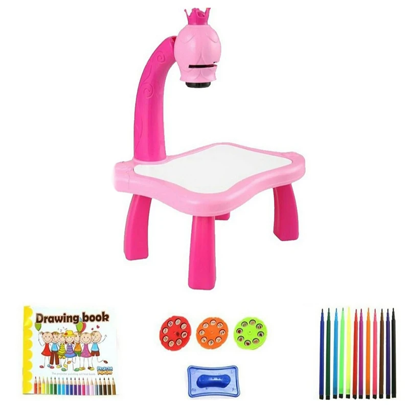 

Kids Toy Painting Drawing Learning Table Led Smart Projector Music Toys Arts and Crafts for Children Toddler Toy
