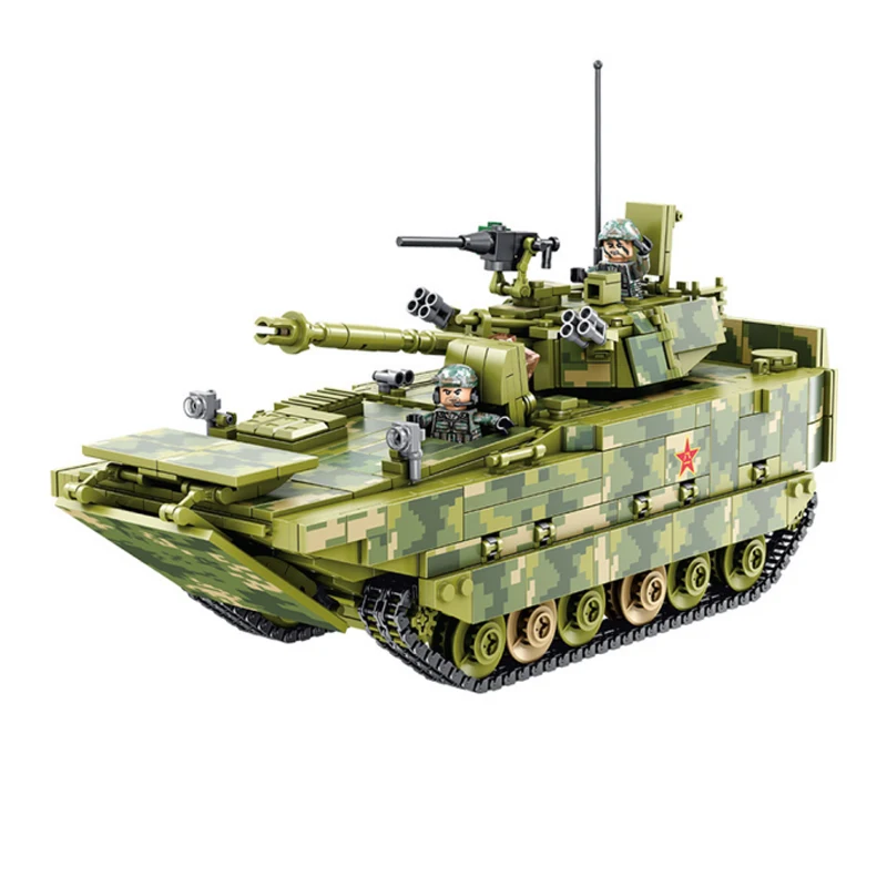 1285 шт. Panlos 632007 ZBD 05 Танк модель образовательные строительные блоки игрушки для