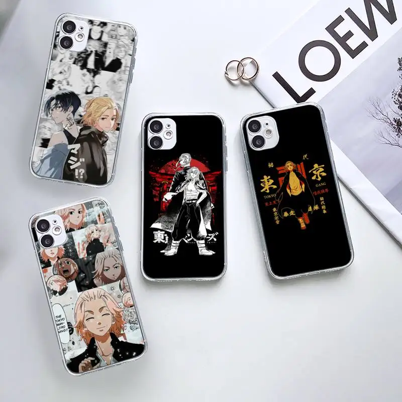 

Tokyo Revengers Avengers Phone Case Transparent for iPhone 7 8 11 12 13 mini pro X XS XR MAX Plus