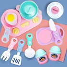 Комплект игрушек Детский для кухни, миниатюрная кухня, имитация еды, посуда, кастрюля, приготовление пищи, игровой домик, игрушки для детей