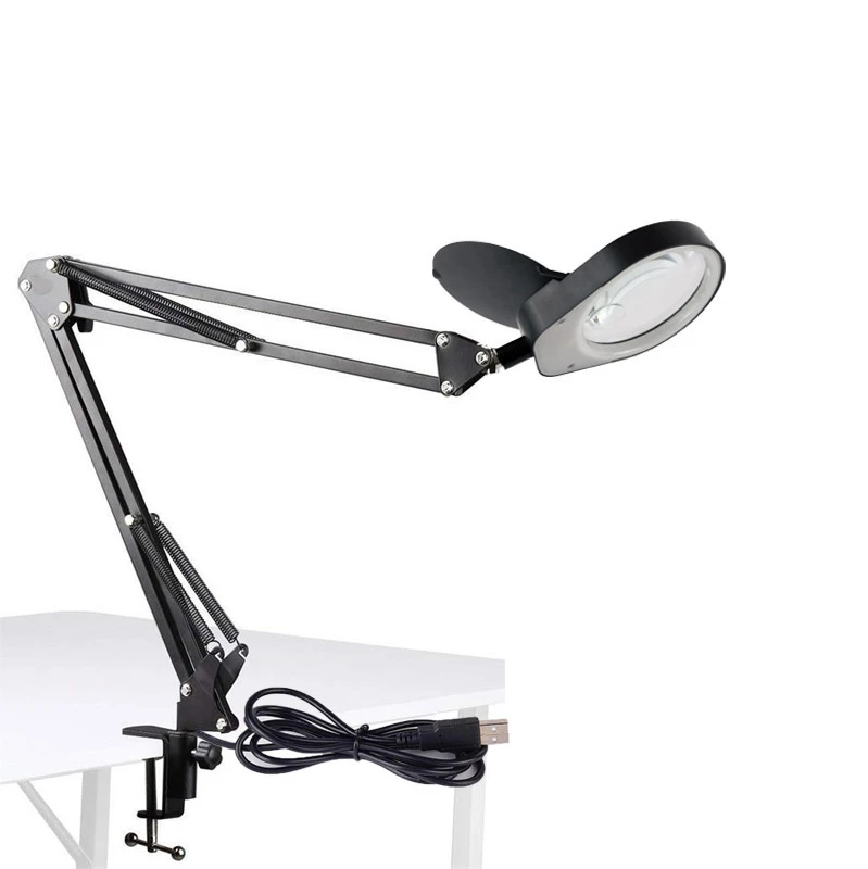 Single Lens 10Xpdok Foldable Cantilever Clip-On Magnifier with Led Light Pcb Inspection