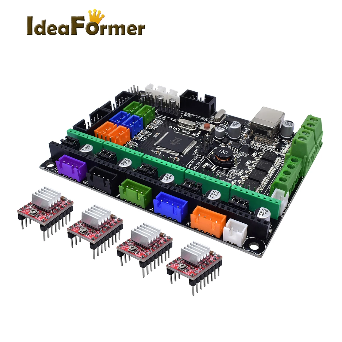 Материнская плата MKS Gen L V1.0 или+ 4 шт. A4988/DRV8825/TMC2130 V1.1/TMC2130 V1.2 SPI/TMC2208 V1.2 драйвер для Reprap Ramps 1,4 SKR V1.3