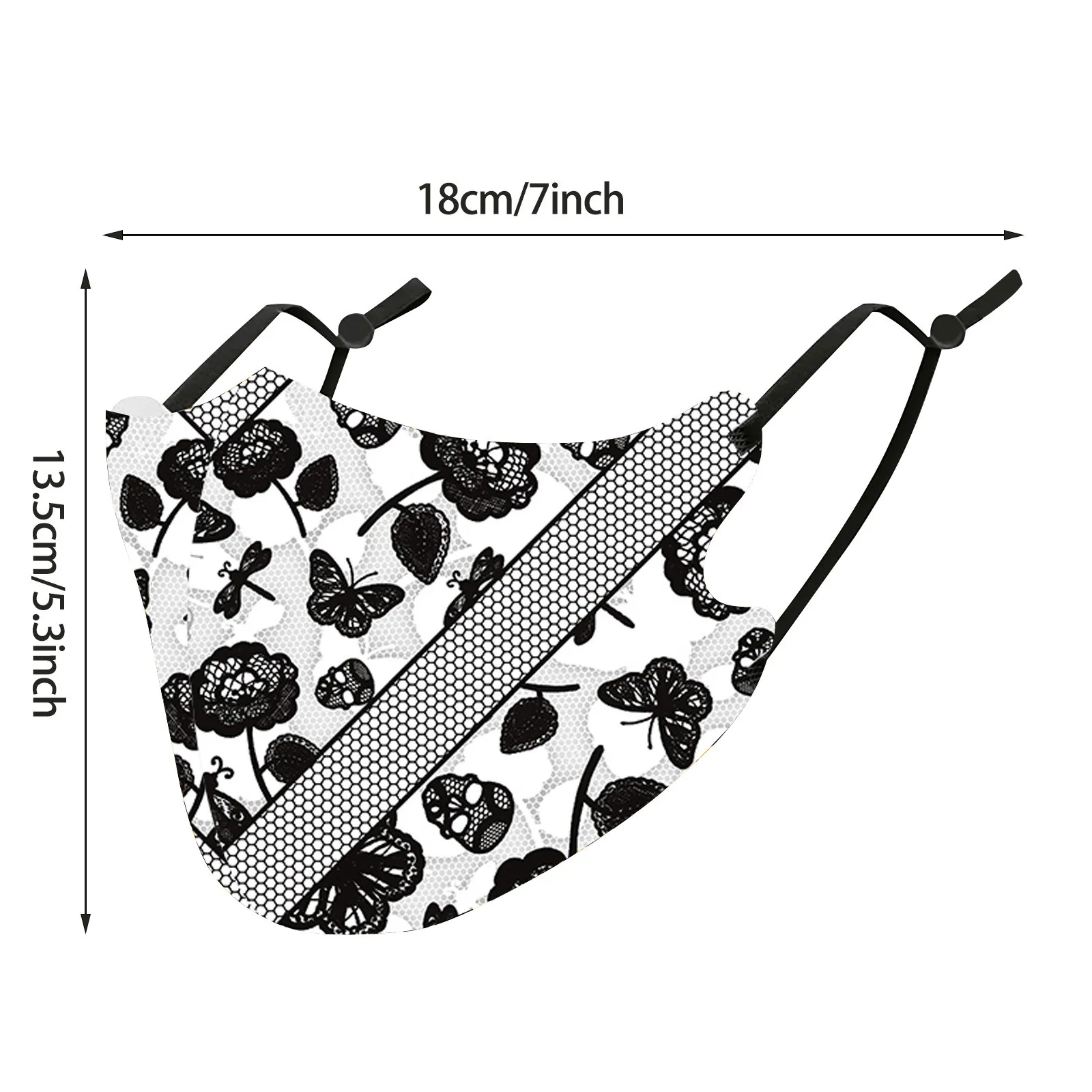 

1pc Adult Fashion Lace Flower Printeing Mask Adjustable Ear Hanging Breathable Face Mask Reusable Washable mascarillas Mscara