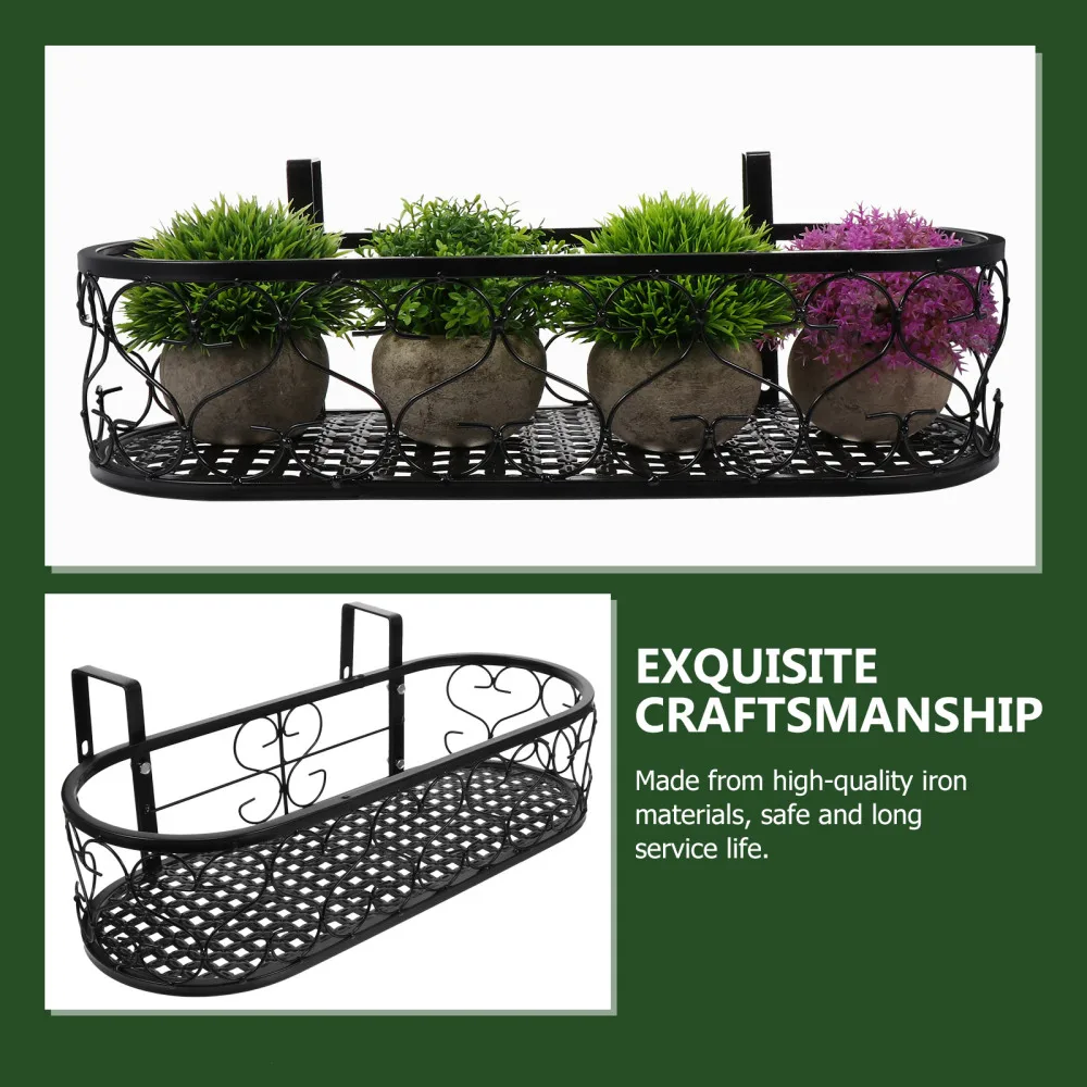 

1Pc Balcony Flowerpot Shelf Plant Pot Storage Holder Ironwork Hanging Plant Rack