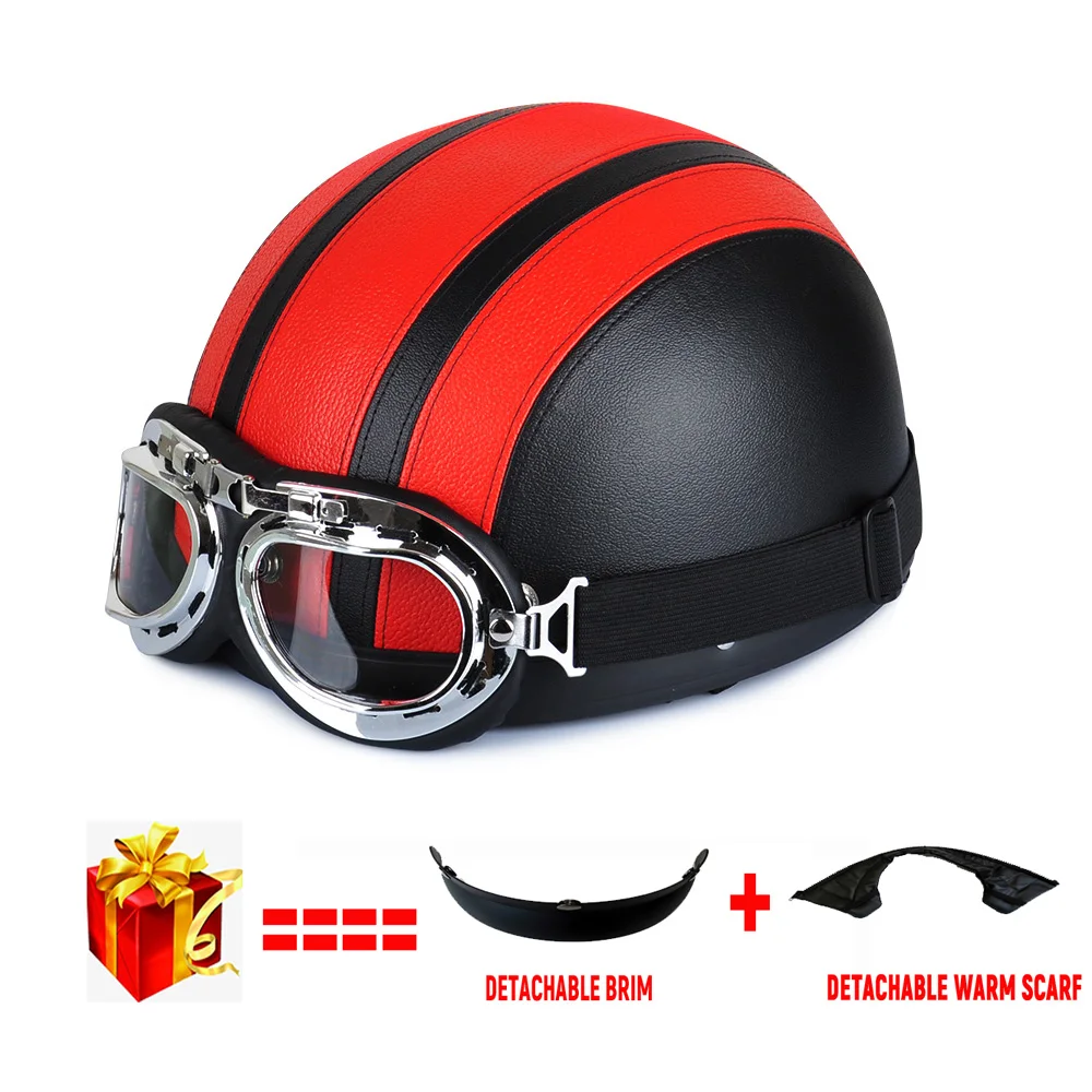 

Мотоциклетный кожаный шлем в стиле ретро, винтажная Всесезонная бейсбольная кепка для мотоциклистов, скутеров, скейтбордов