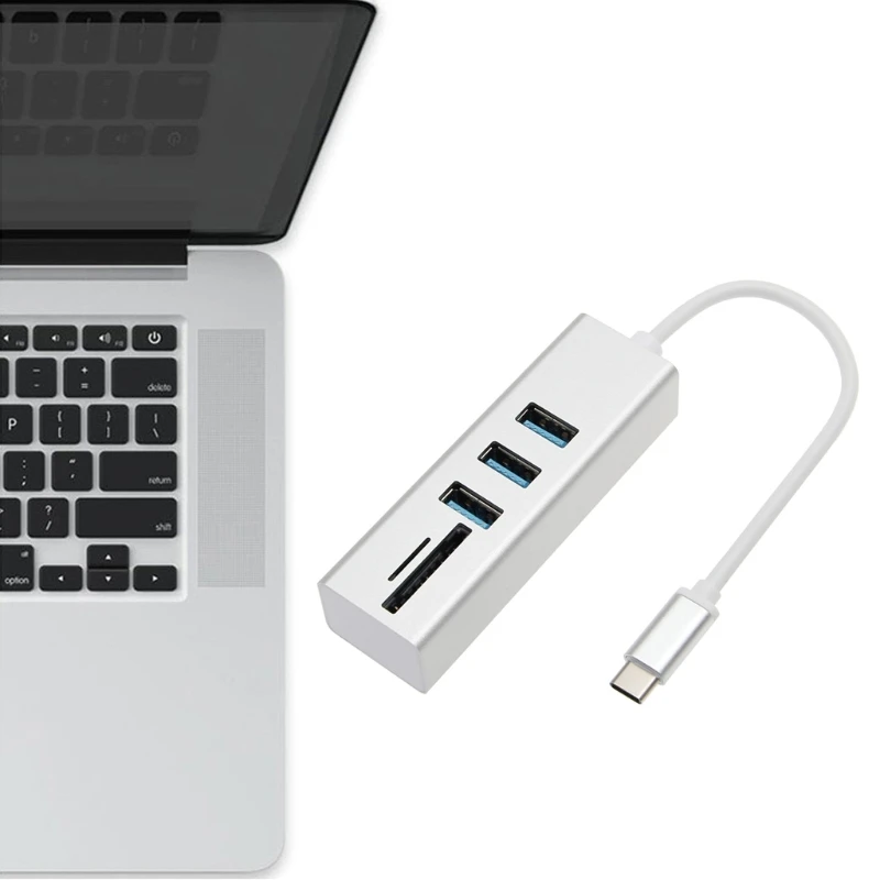 

Type C To USB 3.0 Hub SD TF Card Reader for chromebook MacBook S8 Note8 Xiaomi6