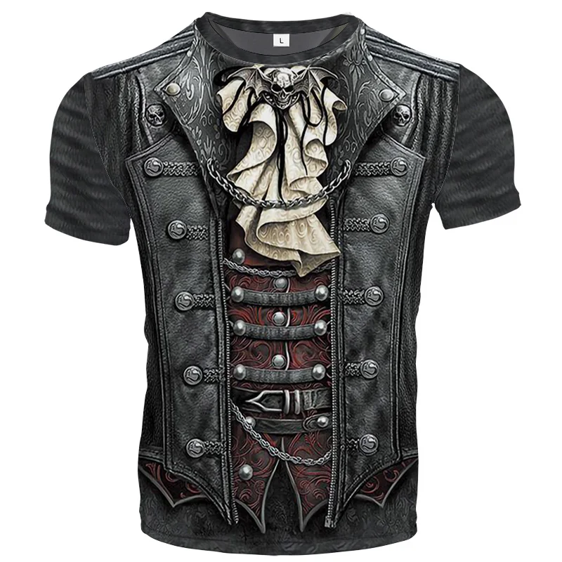 

Brand Motorcycle T Shirt Punk T-shirt Knight Shirts 3d T Shirt Men Casual Vintage Hip Hop Summer Tee Top Homme Clothes