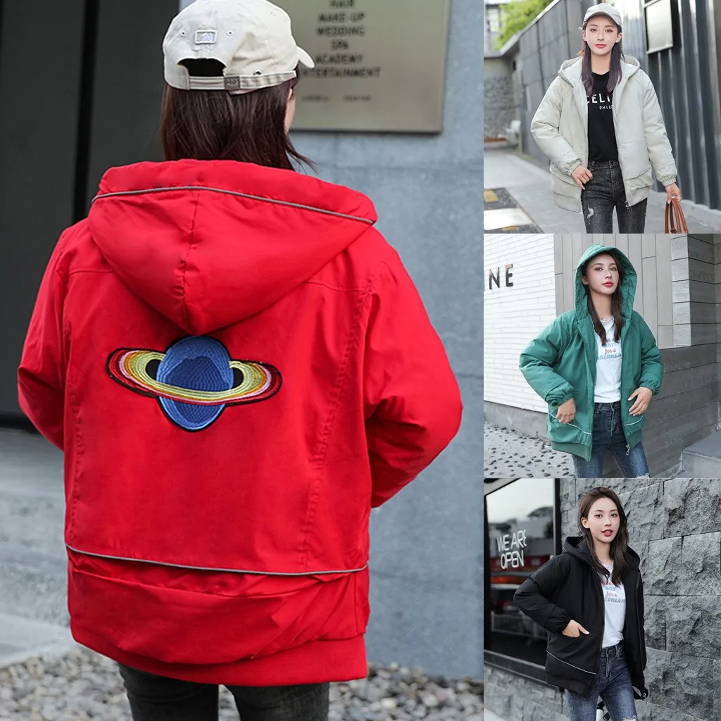 Вышитая картинка Женская парка в Корейском стиле зимняя утепленная женская