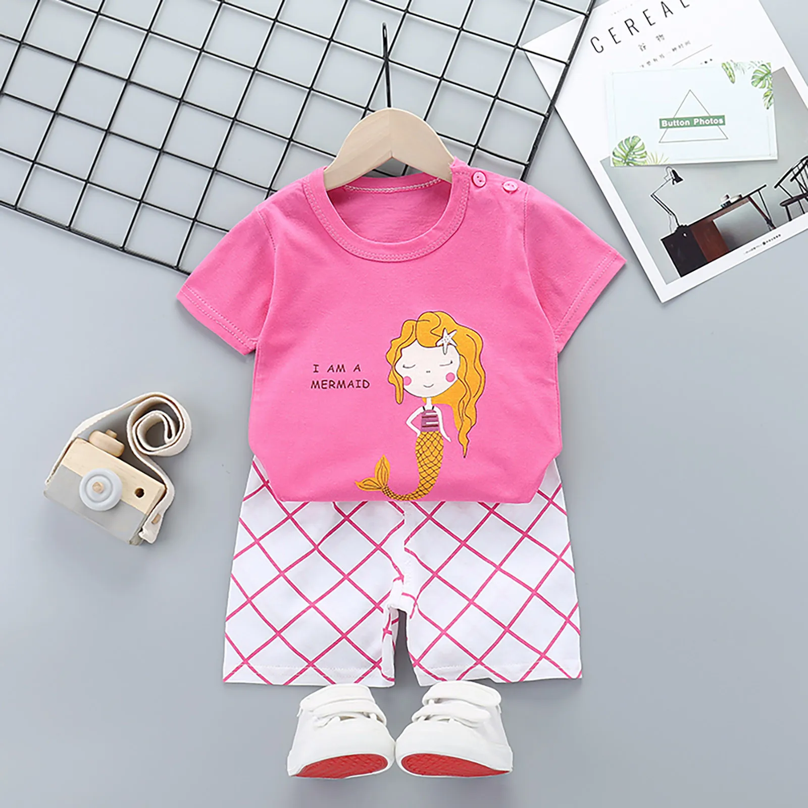 

#4 Kids Clothes Cool Girls 8m-6y Infant Baby Girls Letter Print Short Sleeve Shirt Shorts Solid Outfits Set
