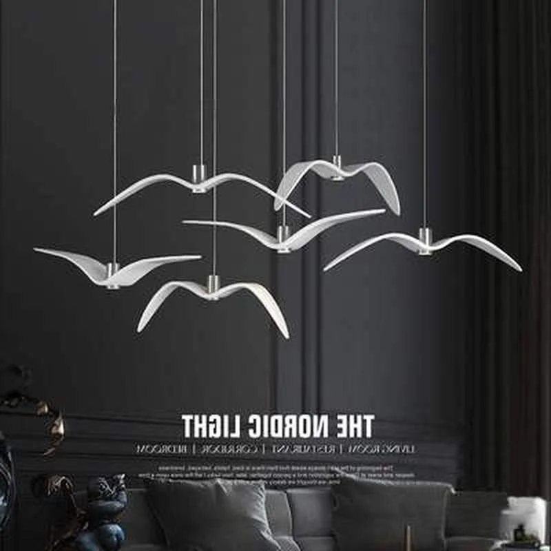 Современная столовая Led Чайка люстра искусство белая свет Гостиная Вилла зал