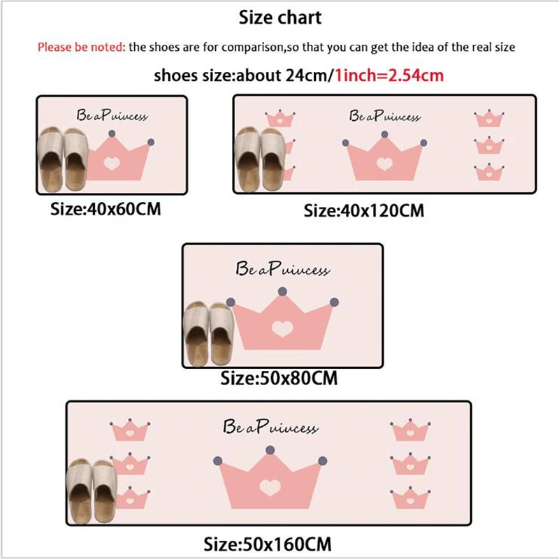 Домашний декор домашний простой стиль розовая Корона коврик 40 см X 60 кухонный