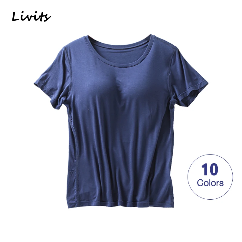 

Women T-Shirts With Chest Pad Stretchable Push Up Tops Tee Short Sleeve Sexy Casual Korean SA1202