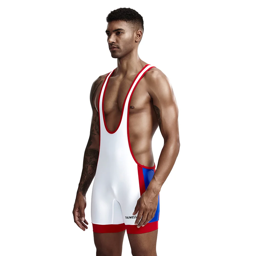 Tauwei Man Full Body Leotards Wrestling singlet Mens Body Building Swimsuit Gym Bodywear Man Tight Swimwear
