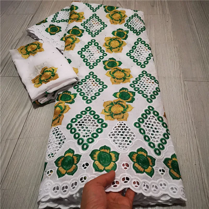 Новейшая нигерийская кружевная ткань с тюлем блузка хлопковая для