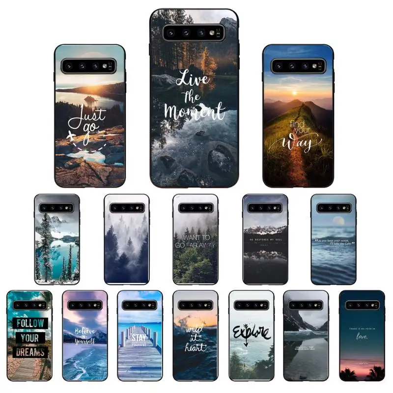 

Beach Mountain bule sky Phone Case For Samsung A40 A31 A50 A51 A71 A20S S8 S9 Plus note 20 ultra