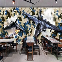custom any size mural wallpaper retro 3d plane broke wall fresco bar restaurant cafe creative background wall decor 3d wallpaper