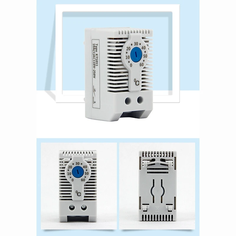 

KTS011 NO Normally Open Adjustable Mechanical Temperature Controller Cabinet Thermostat Din Rail,Used for Cooling