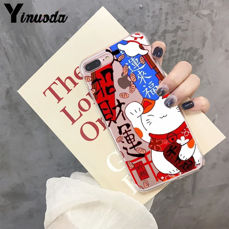 Модный японский чехол для телефона Yinuoda Koi Fish Cherry Blossom Lucky Cat Apple iPhone 8 7 6 6S Plus X XS max 5 5S