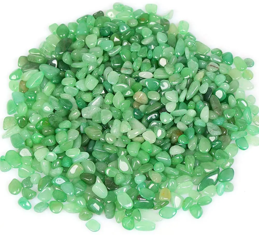 

1 Pounds Crystal Tumbled Polished Natural Agate Gravel Stones for Plants and Crafts - Small Size - 7mm to 9mm Avg (Green)