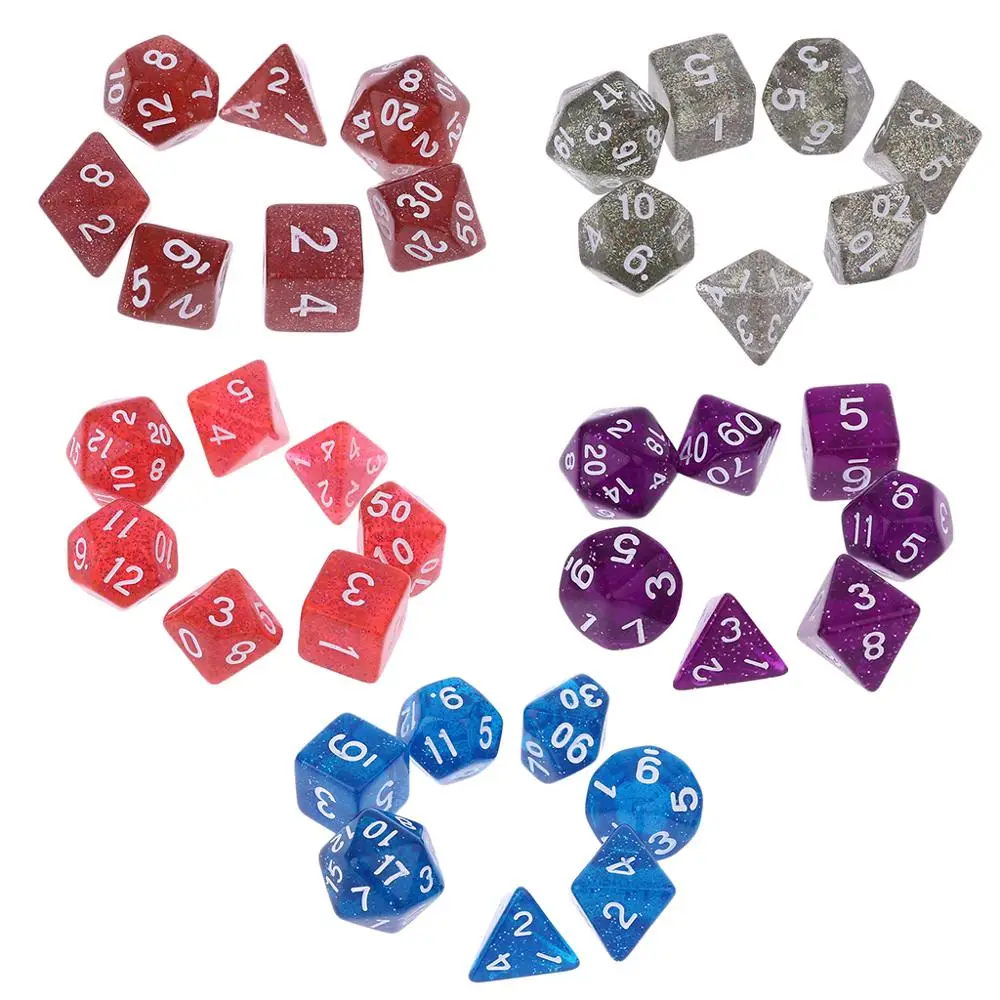 Игральные кости 7 предметов D4 D6 D8 D10 D12 D20 для ролевых игр настольный игровой набор |
