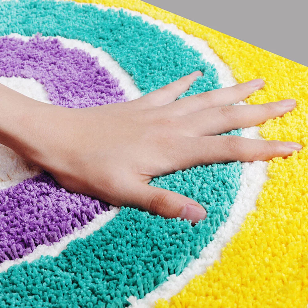 Нескользящие коврики с рисунком радуги полукруглая напольная подстилка для