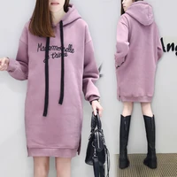 new women winter more add wool fleece long embroidery letters in female sets the goods who dress loose plus size 2020