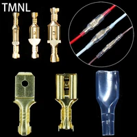2 84 86 3mm malefemale spade crimp terminals electrical sleeve wrap connector wire wound plug brass spade lug cable fork