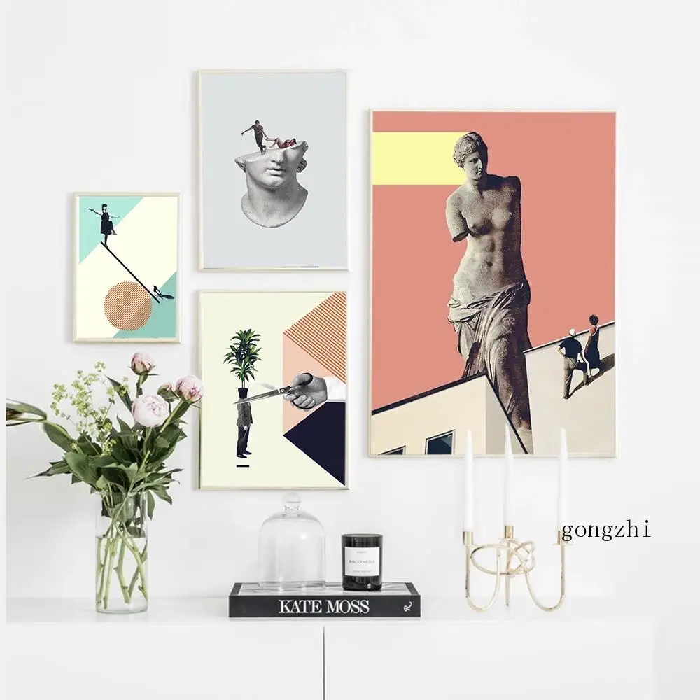 

Abstract Statue of David Nordic Poster Creative Canvas Painting and Prints Wall Art Pictures for Living Room Modern Decoration