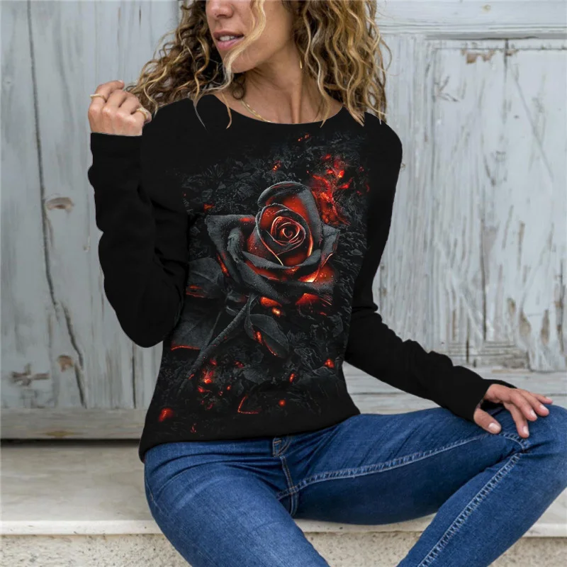 Peacock Graphic Basic T-Shirt Women's Clothing 2021 Summer Autumn Long Sleeve Casual Vintage Tee Shirts Ladies Oversized Tops | Женская