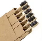 Зубная щетка из бамбука, биоразлагаемая, без БФА, с мягкой щетиной, Экологически чистая, деревянный, веганский, органический уголь, 10 шт.